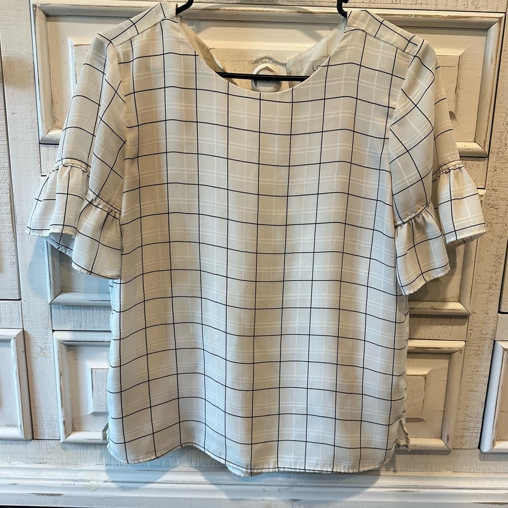 LOFT XSP Blouse with Ruffle Sleeves